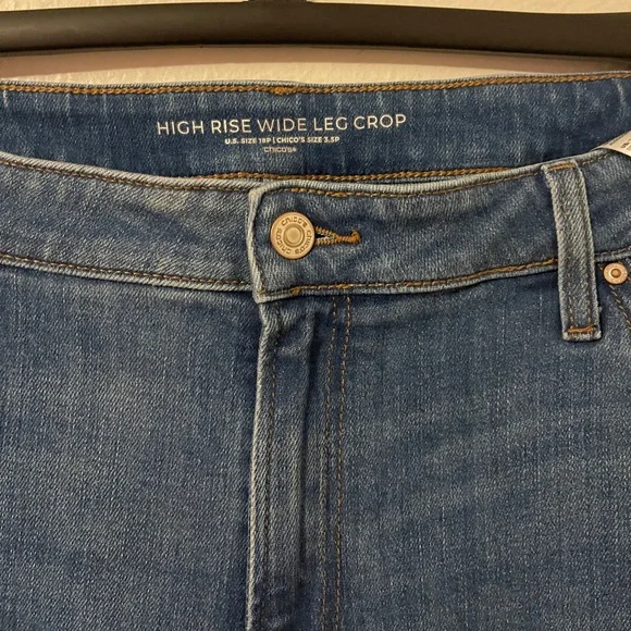 Chicos High Rise Wide Leg Crop Jeans, 18p - Picture 2 of 4